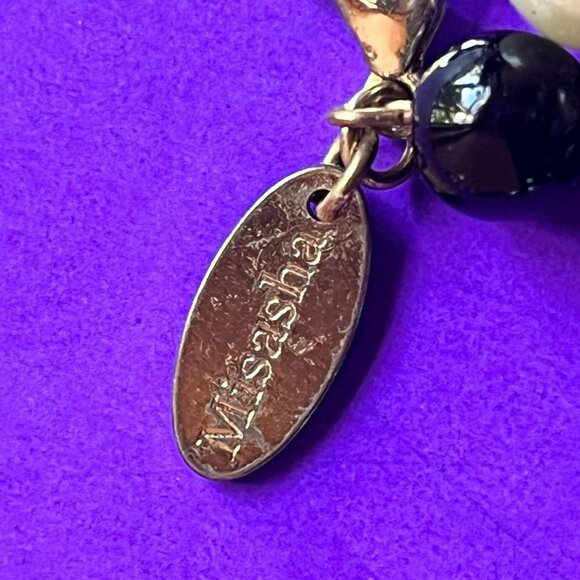 Misasha Pearl Black Bead Magnolia Long Sautoir Necklace - Picture 4 of 9